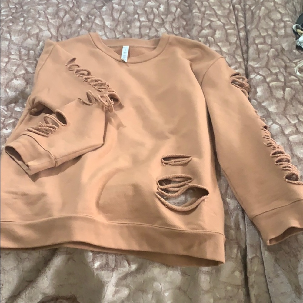 Mauve ALO ripped sweater